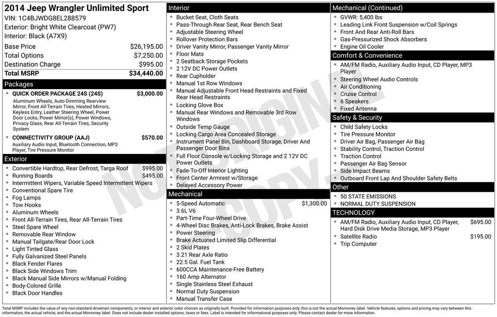 2014 Jeep Wrangler Unlimited Sport