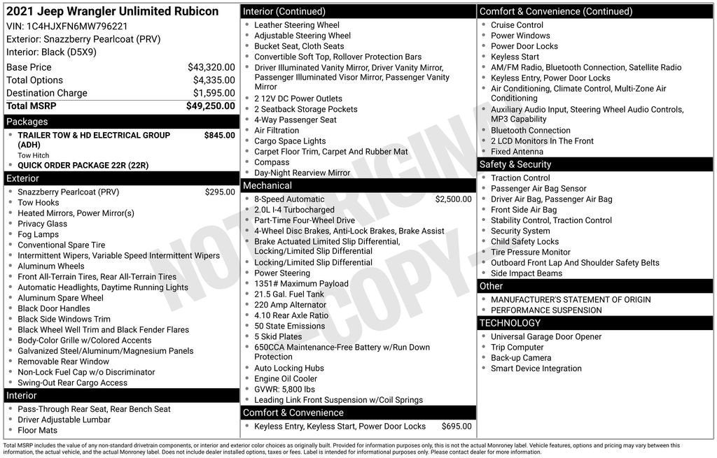 2021 Jeep Wrangler Unlimited Rubicon 4x4