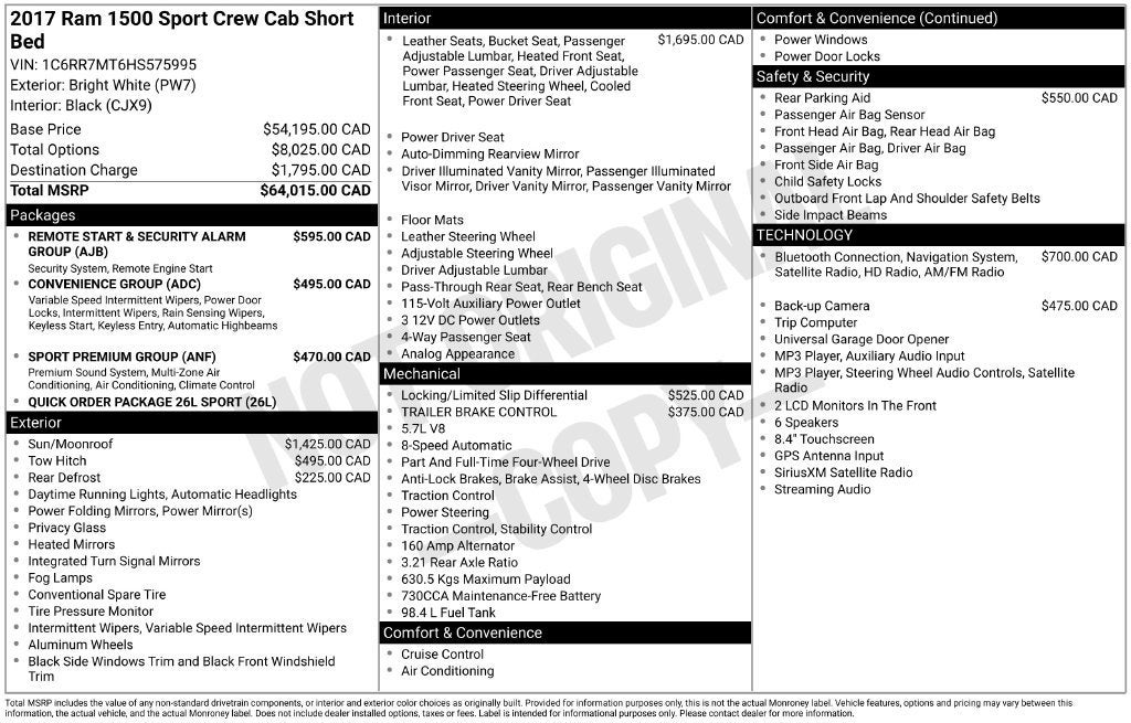 2017 RAM 1500 Sport