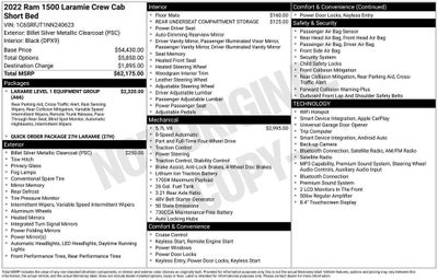 2022 RAM 1500 Laramie Crew Cab 4x4 5'7" Box