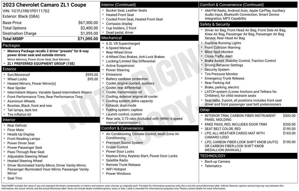 2023 Chevrolet Camaro ZL1
