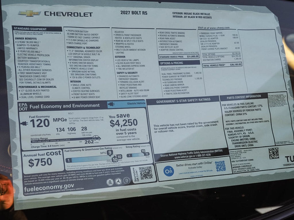 2027 Chevrolet Bolt RS
