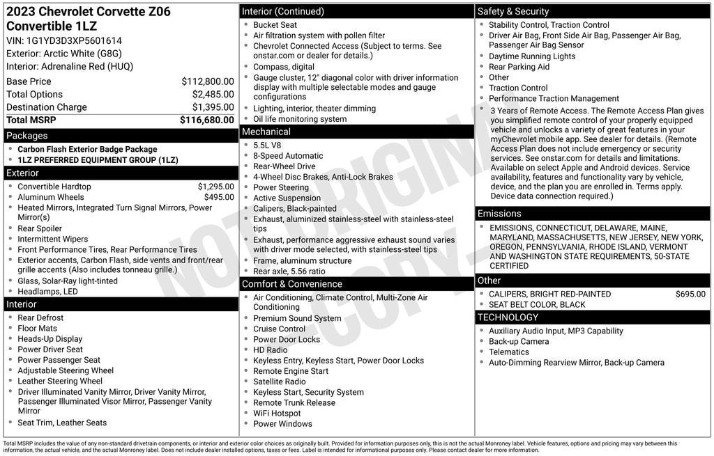2023 Chevrolet Corvette Z06 1LZ