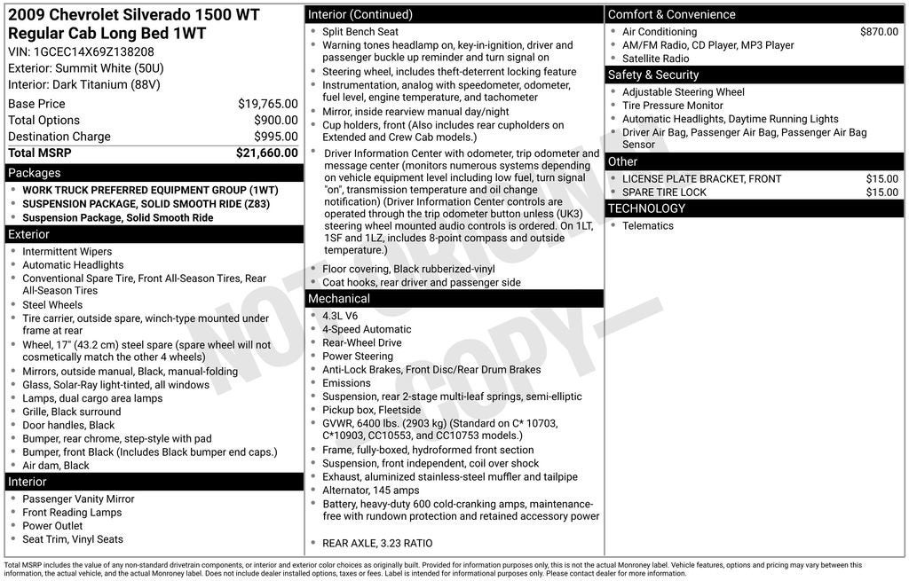 2009 Chevrolet Silverado 1500 Work Truck