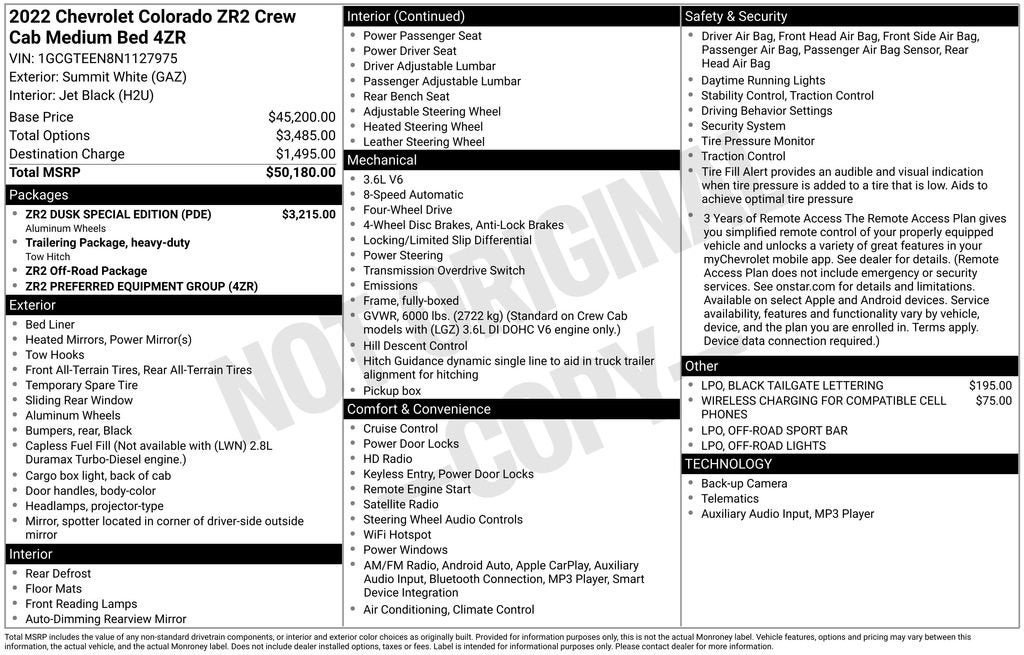 2022 Chevrolet Colorado ZR2