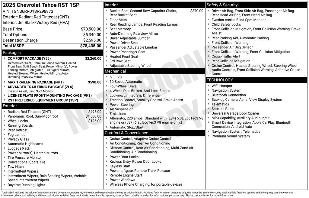 2025 Chevrolet Tahoe RST