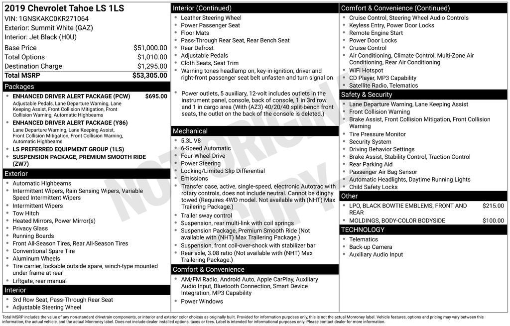 2019 Chevrolet Tahoe LS