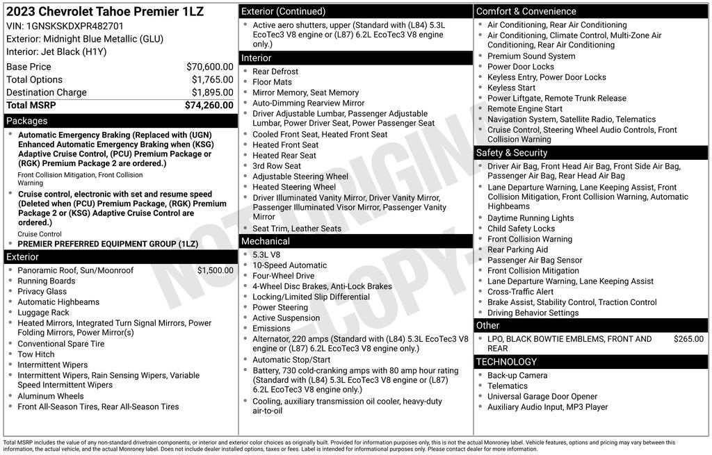 2023 Chevrolet Tahoe Premier
