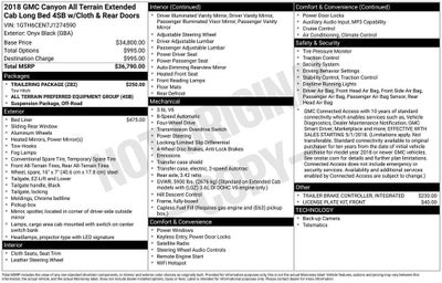 2018 GMC Canyon 4WD All Terrain w/Cloth