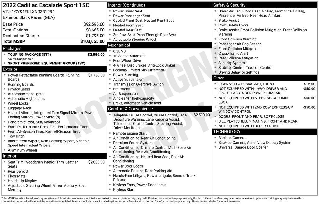 2022 Cadillac Escalade Sport