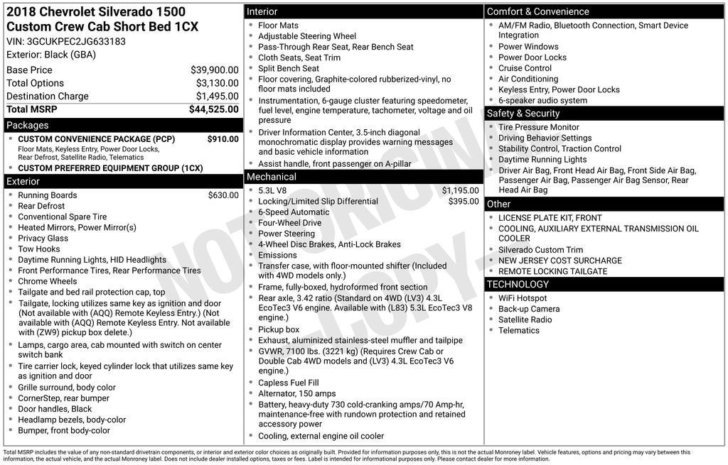 2018 Chevrolet Silverado 1500 Custom