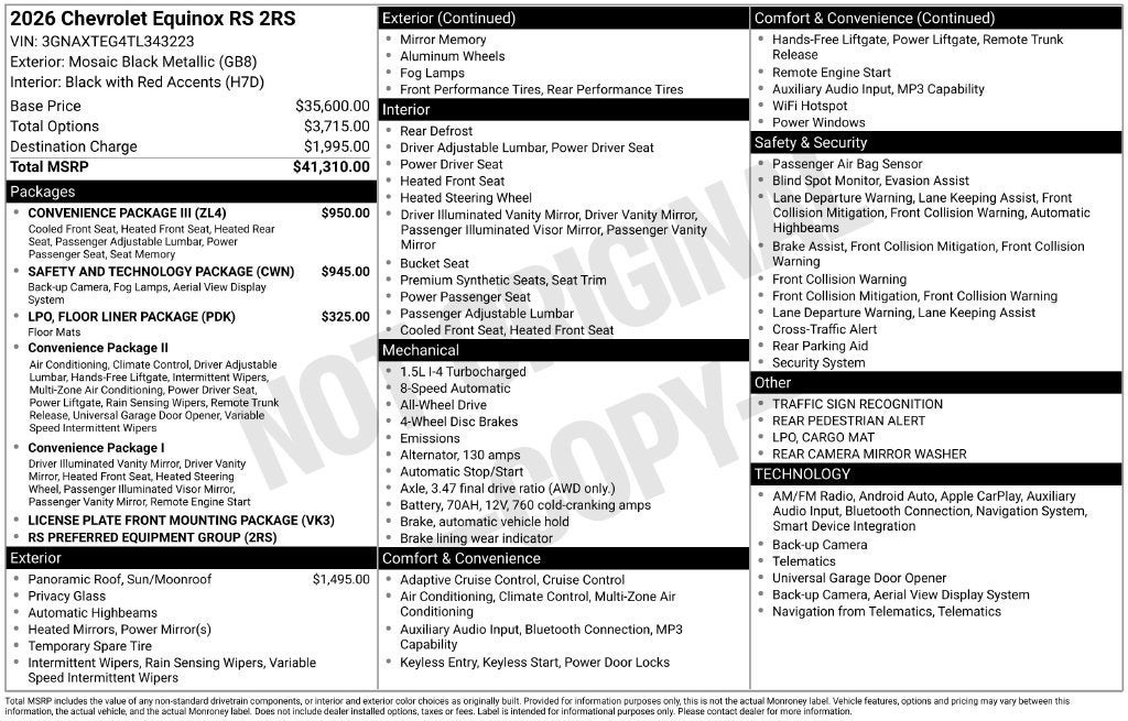 2026 Chevrolet Equinox RS