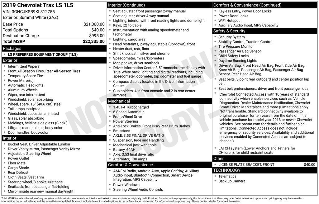 2019 Chevrolet Trax LS