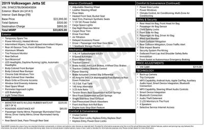 2019 Volkswagen Jetta 1.4T SE