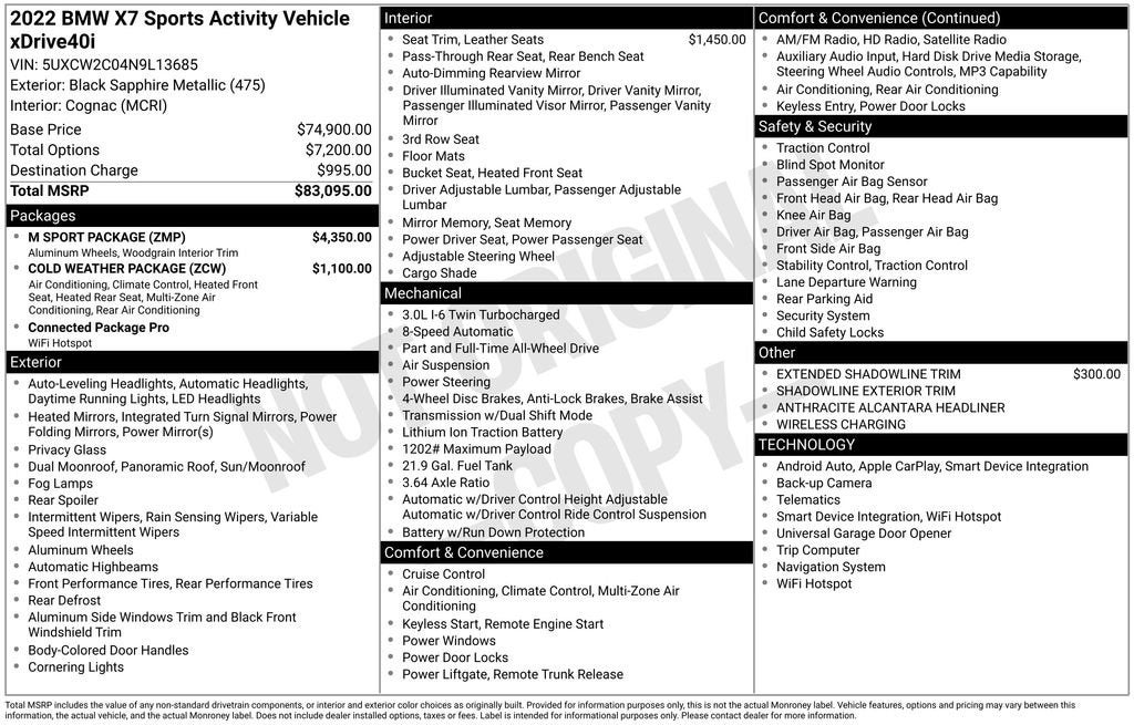 2022 BMW X7 xDrive40i