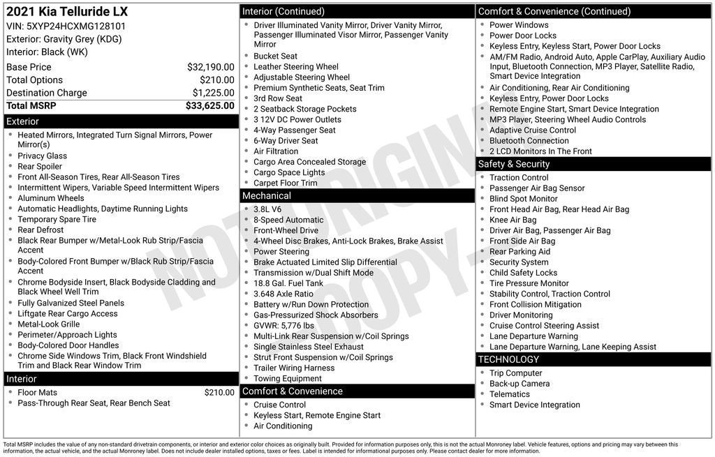 2021 Kia Telluride LX
