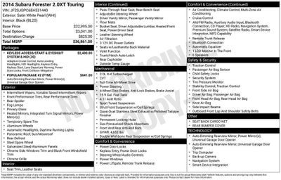 2014 Subaru Forester 2.0XT Touring
