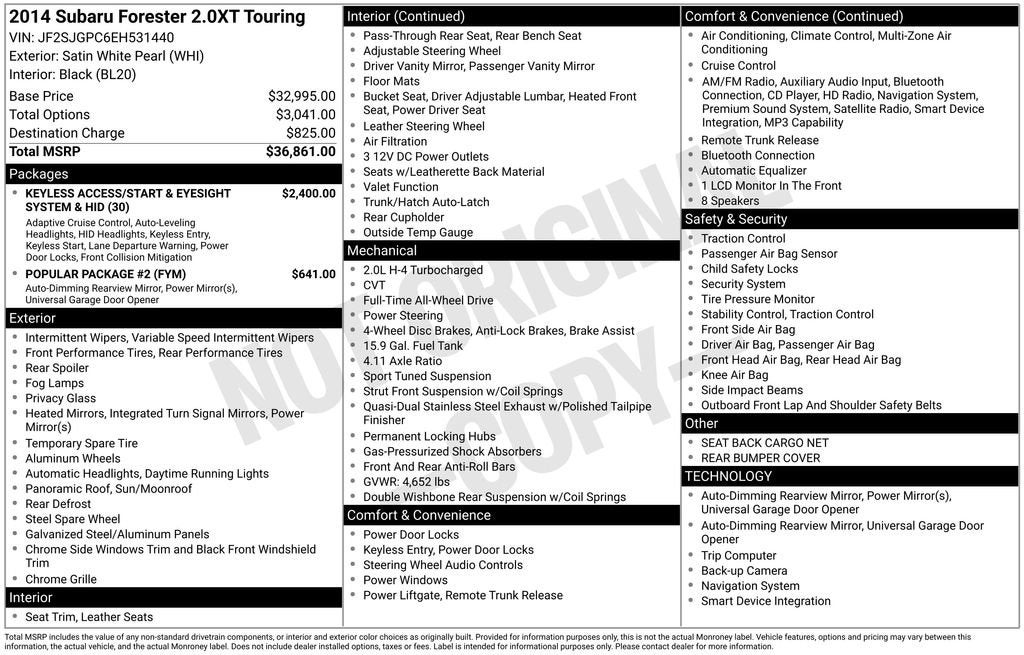 2014 Subaru Forester 2.0XT Touring