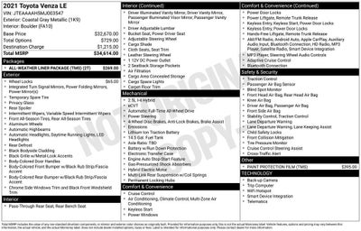 2021 Toyota Venza LE