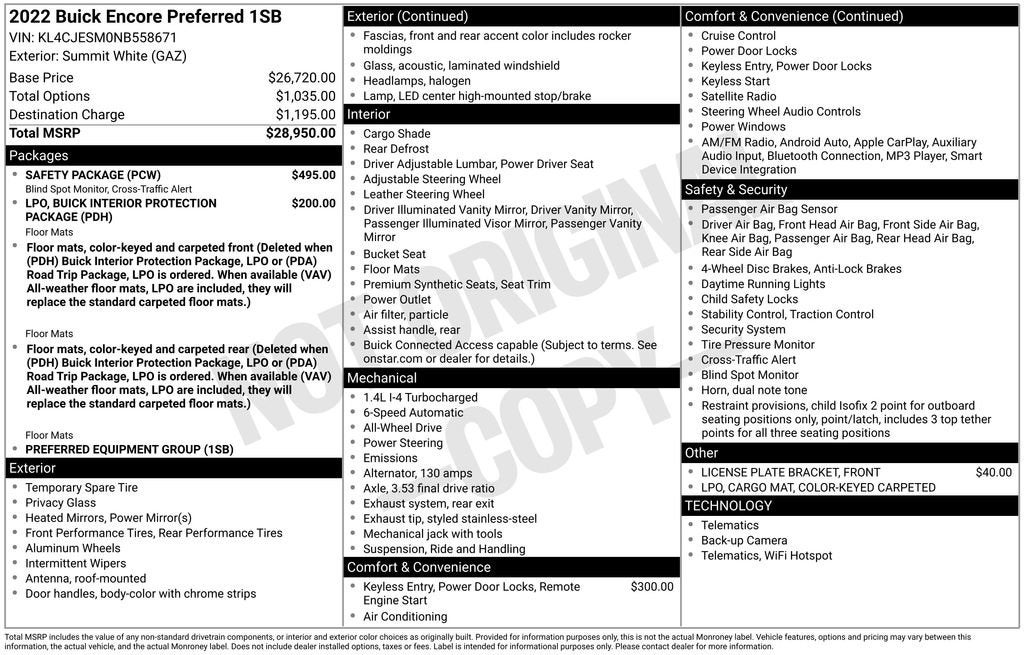 2022 Buick Encore Preferred