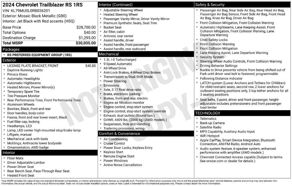 2024 Chevrolet Trailblazer RS