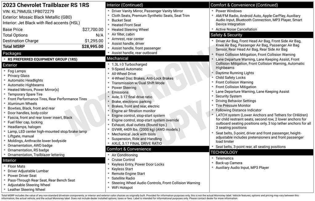 2023 Chevrolet Trailblazer RS