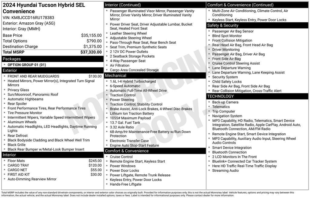 2024 Hyundai Tucson Hybrid SEL Convenience