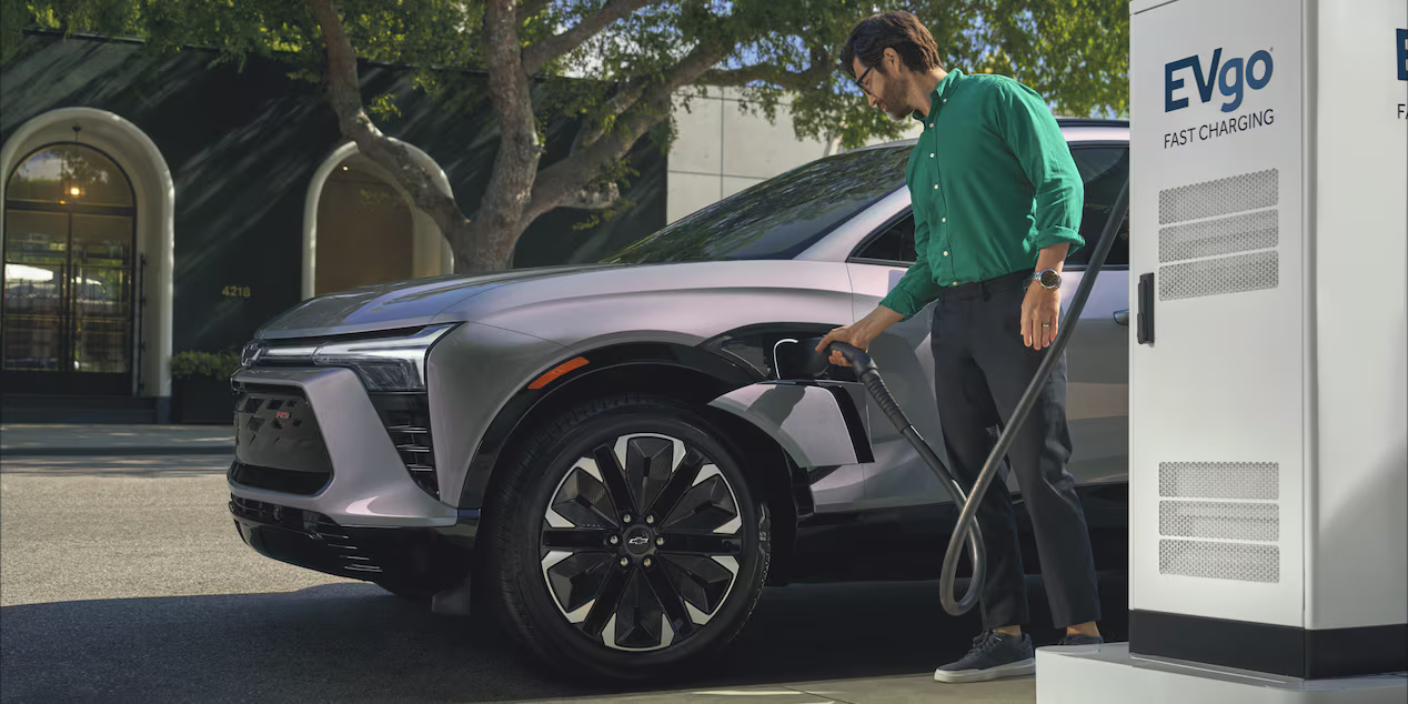 2025 Chevrolet Blazer EV Gray Plugged in Charging